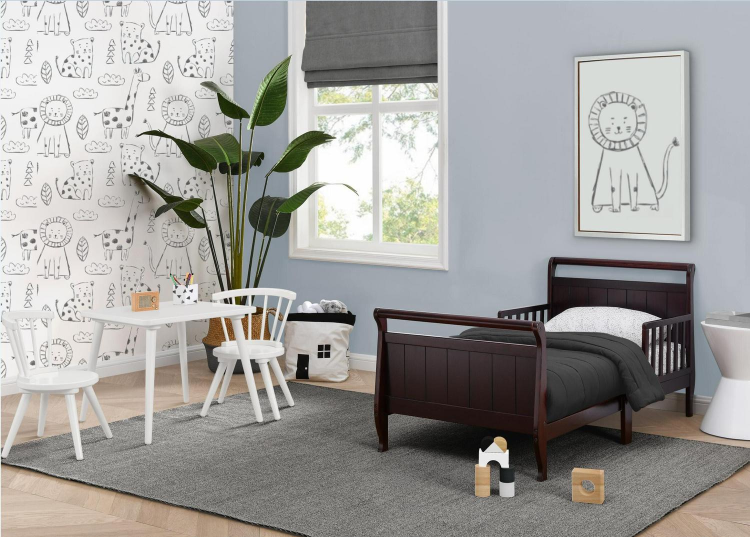 Delta Children Wood Sleigh Toddler Bed - Greenguard Gold Certified, Dark Chocolate - Image 2