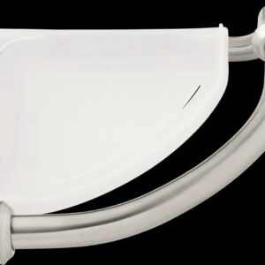 Delta Corner 8.75"W x 10.26"D Wall Shelf With Assist Bar, Brushed Nickel