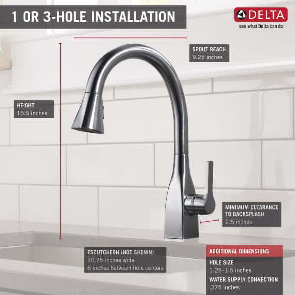 Delta Mateo Single Handle Pull-Down Kitchen Faucet with ShieldSpray Technology, Chrome - Image 5