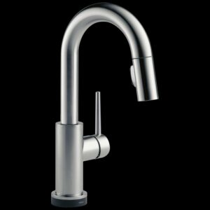 Delta Trinsic Single Handle Pull-Down Bar / Prep Faucet with Touch Technology in Arctic Stainless