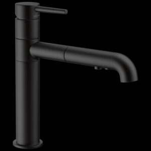 Delta Trinsic Single Handle Pull-Out Kitchen Faucet in Matte Black 4159-BL-DST