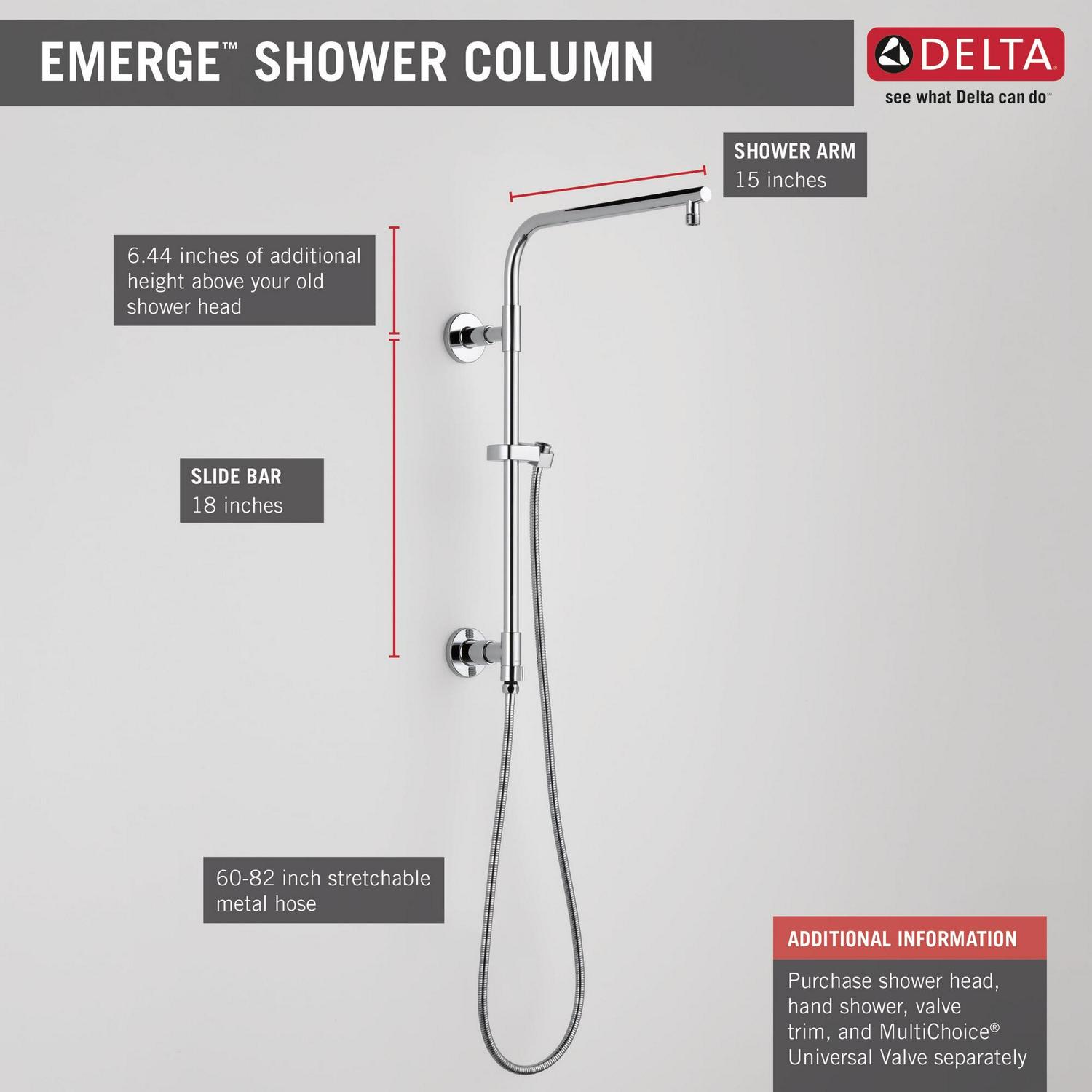 Delta Universal Showering Components: Shower Column 18" Round - Image 2