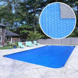 Deluxe 5-Year Rectangular Blue/Silver Solar Cover Pool Blanket, 18 x 36 ft.
