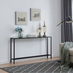 Derkkin Narrow Long Console Table, Transitional, Black