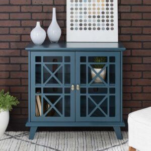 Walker Edison Contemporary 2-Door Blue Accent Cabinet