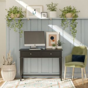 Desert Fields Eclectic Boho Writing Desk, Black