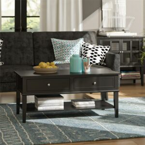 Desert Fields Eclectic Boho Coffee Table, Black