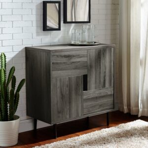 Walker Edison Modern Color Pop Accent Cabinet, Slate