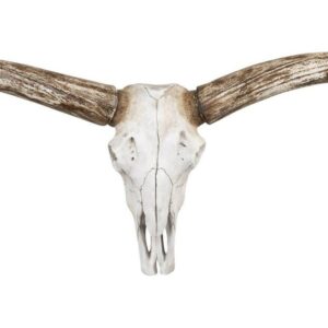 Desert Fields Resin Deer Skull, 27" x 10.5" x 18", Natural and White