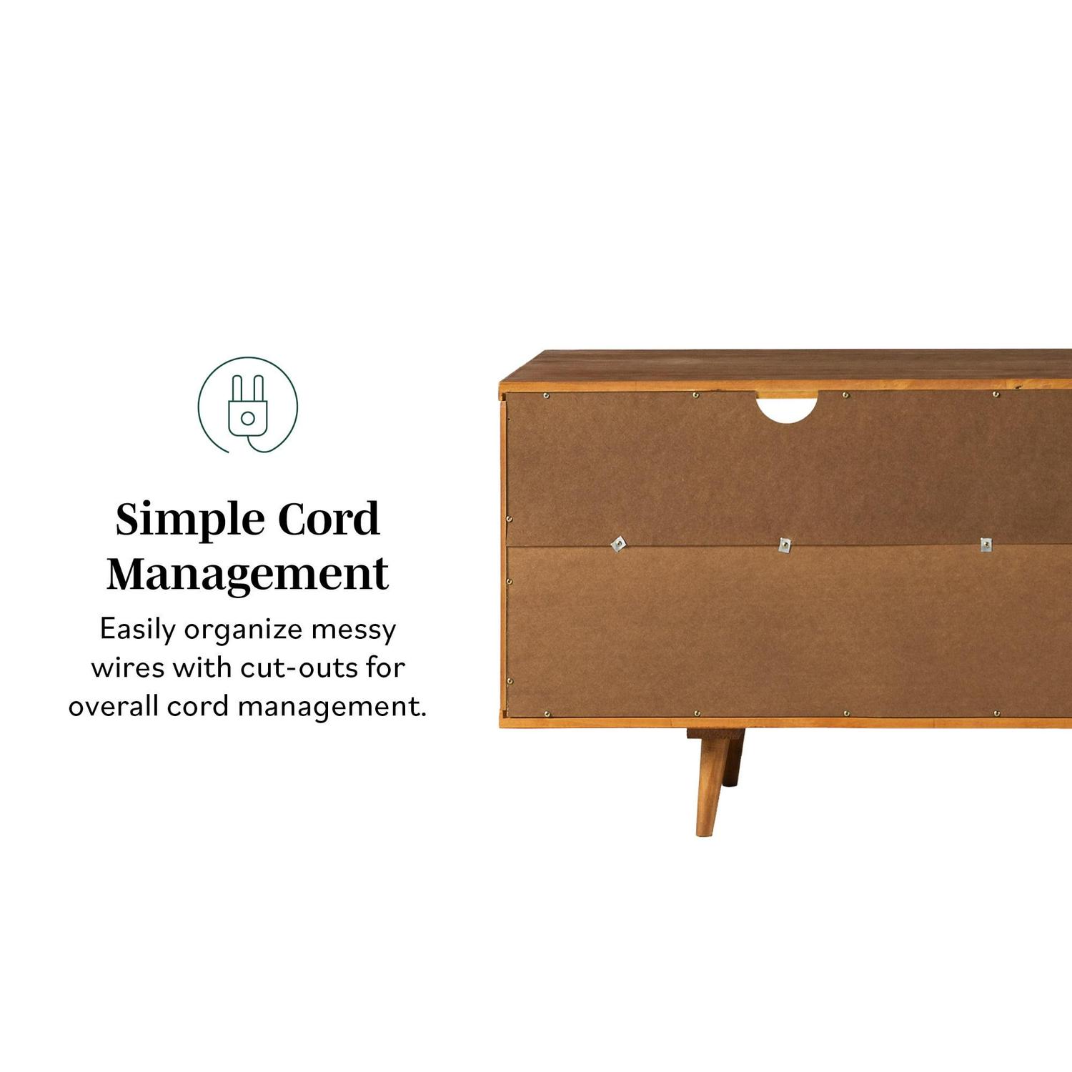 Walker Edison TV Stand for TVs up to 65", Caramel - Image 9