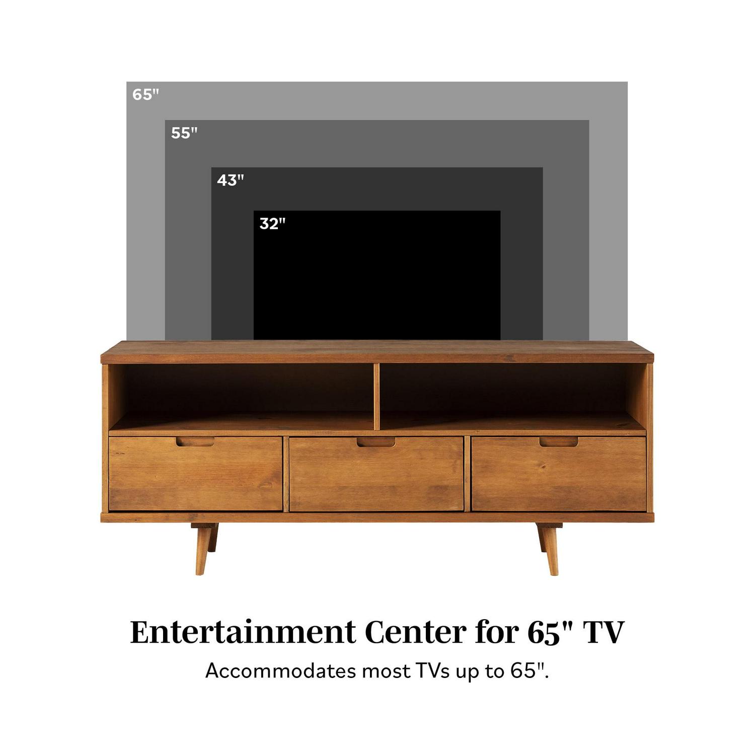 Walker Edison TV Stand for TVs up to 65", Caramel - Image 8