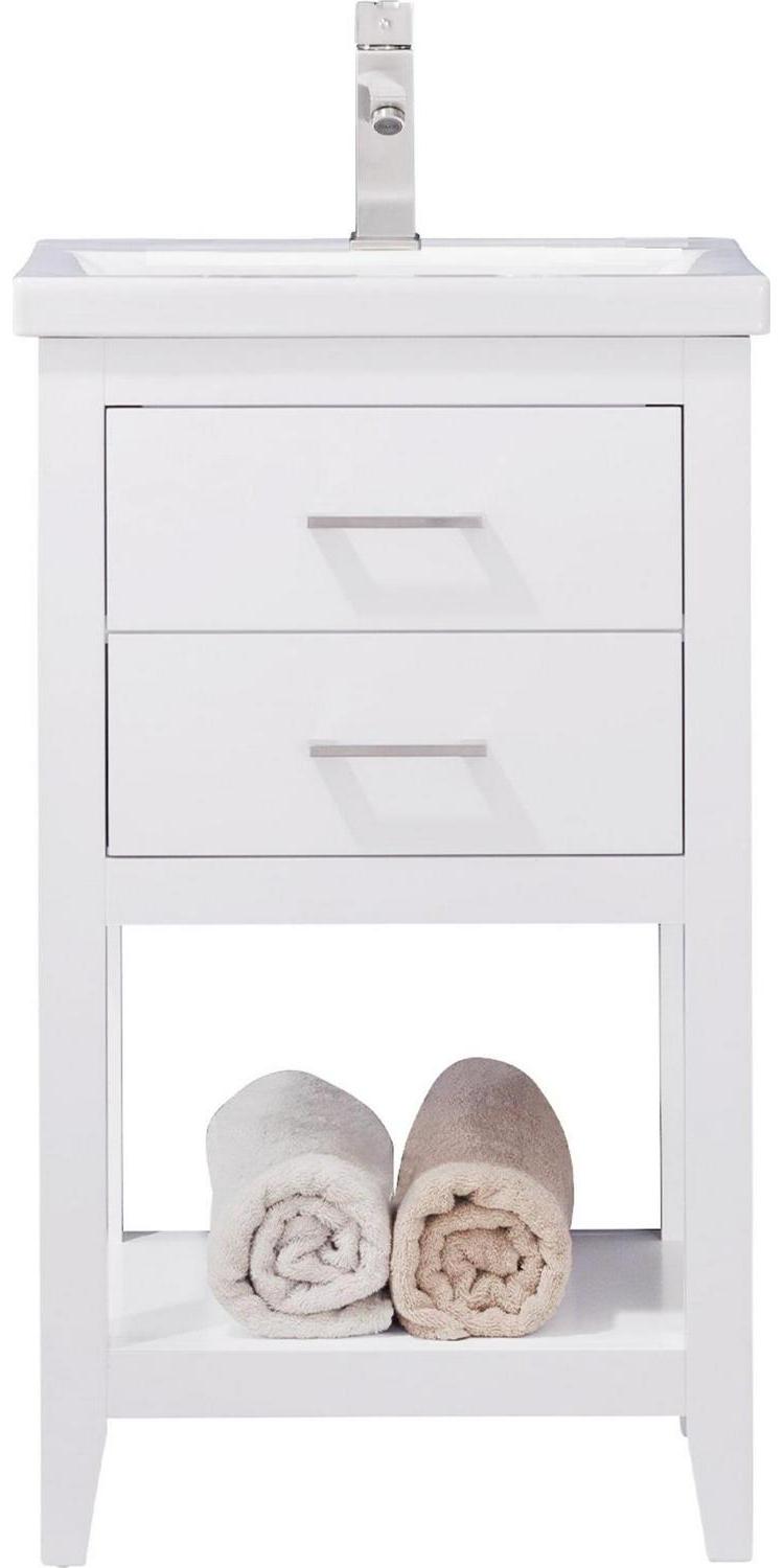 Design Element Cara 20" Single Sink Bathroom Vanity In White