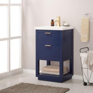 Design Element Klein 24" Single Sink Bathroom Vanity In Blue
