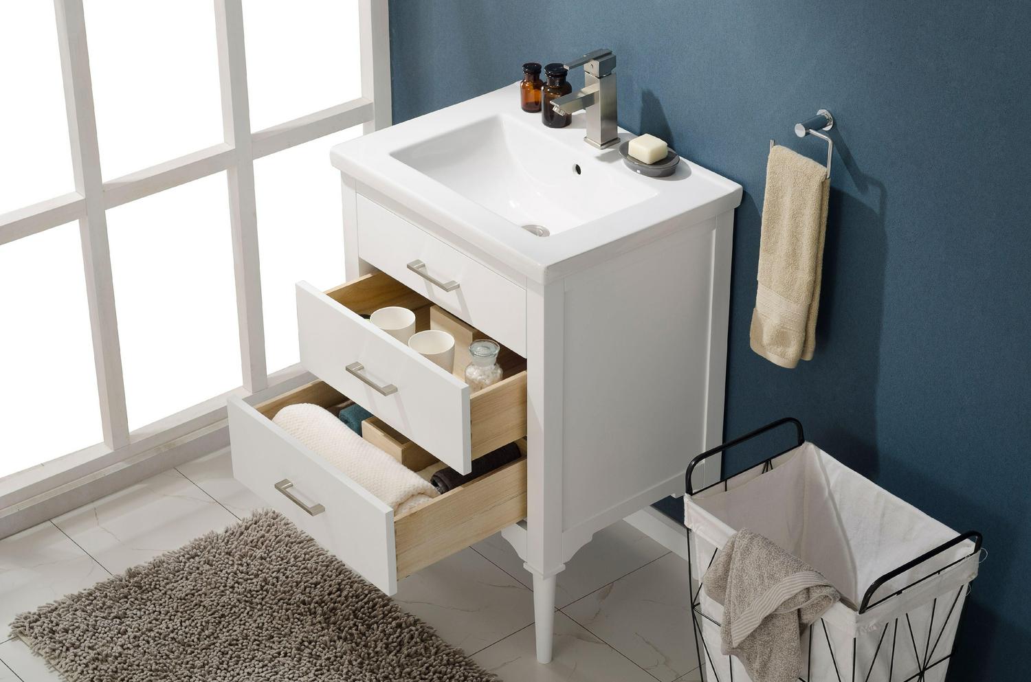 Design Element Mason 24" Single Sink Bathroom Vanity in White - Image 5