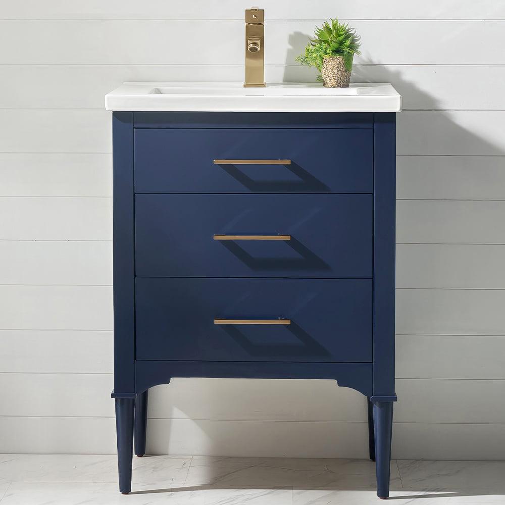 Design Element Mason 24" Single Sink Bathroom Vanity in Blue - Image 4