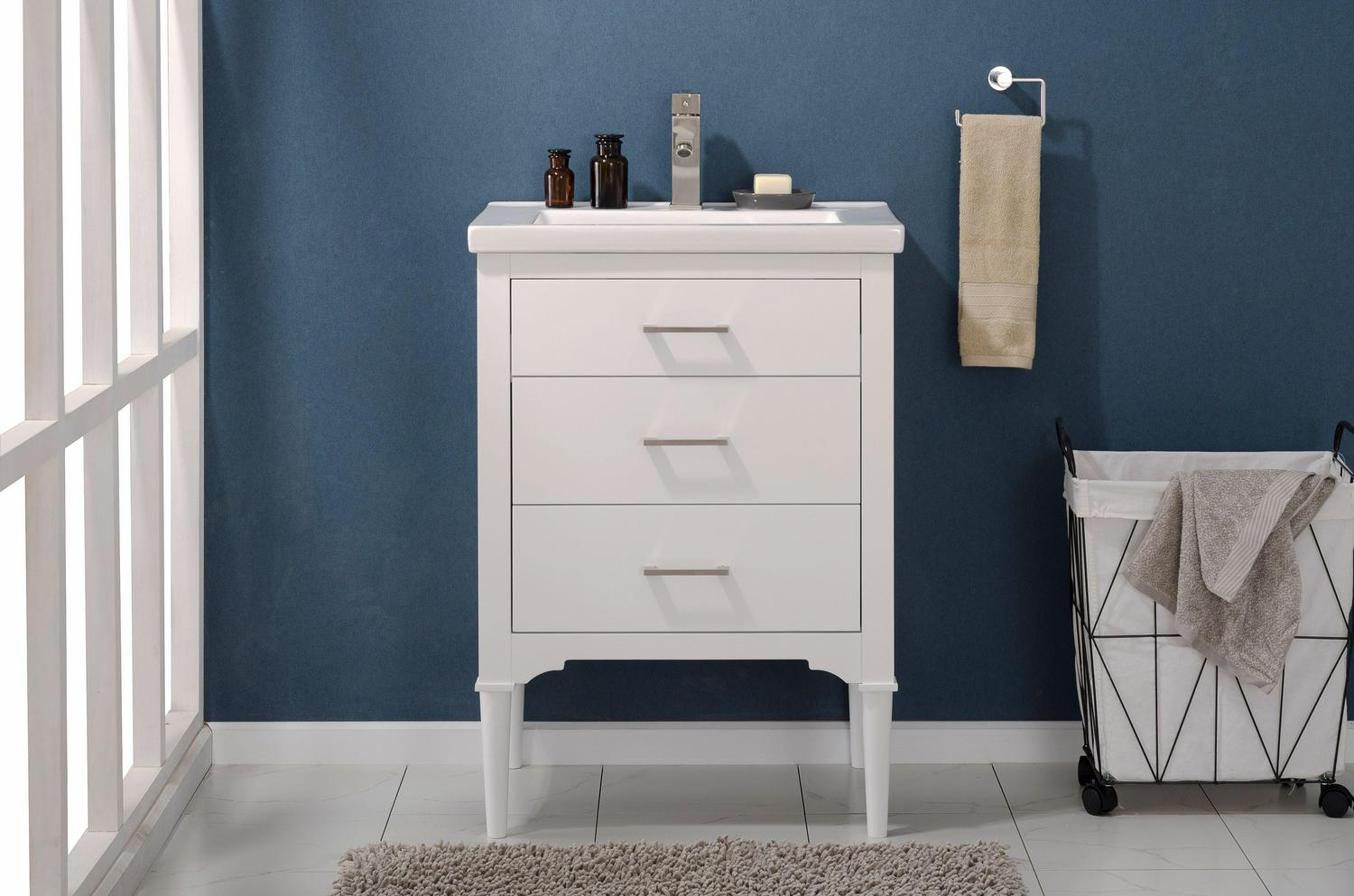 Design Element Mason 24" Single Sink Bathroom Vanity in White - Image 4