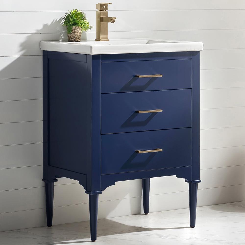 Design Element Mason 24" Single Sink Bathroom Vanity in Blue - Image 3