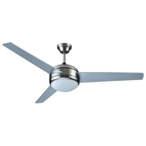 Design House 154393 Treviento 52-inch Contemporary Indoor Ceiling Fan with Dimmable Light Kit, Wall Control, Satin Nickel