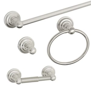Design House Calisto 4-Piece Bathroom Hardware Accessory Set, Satin Nickel