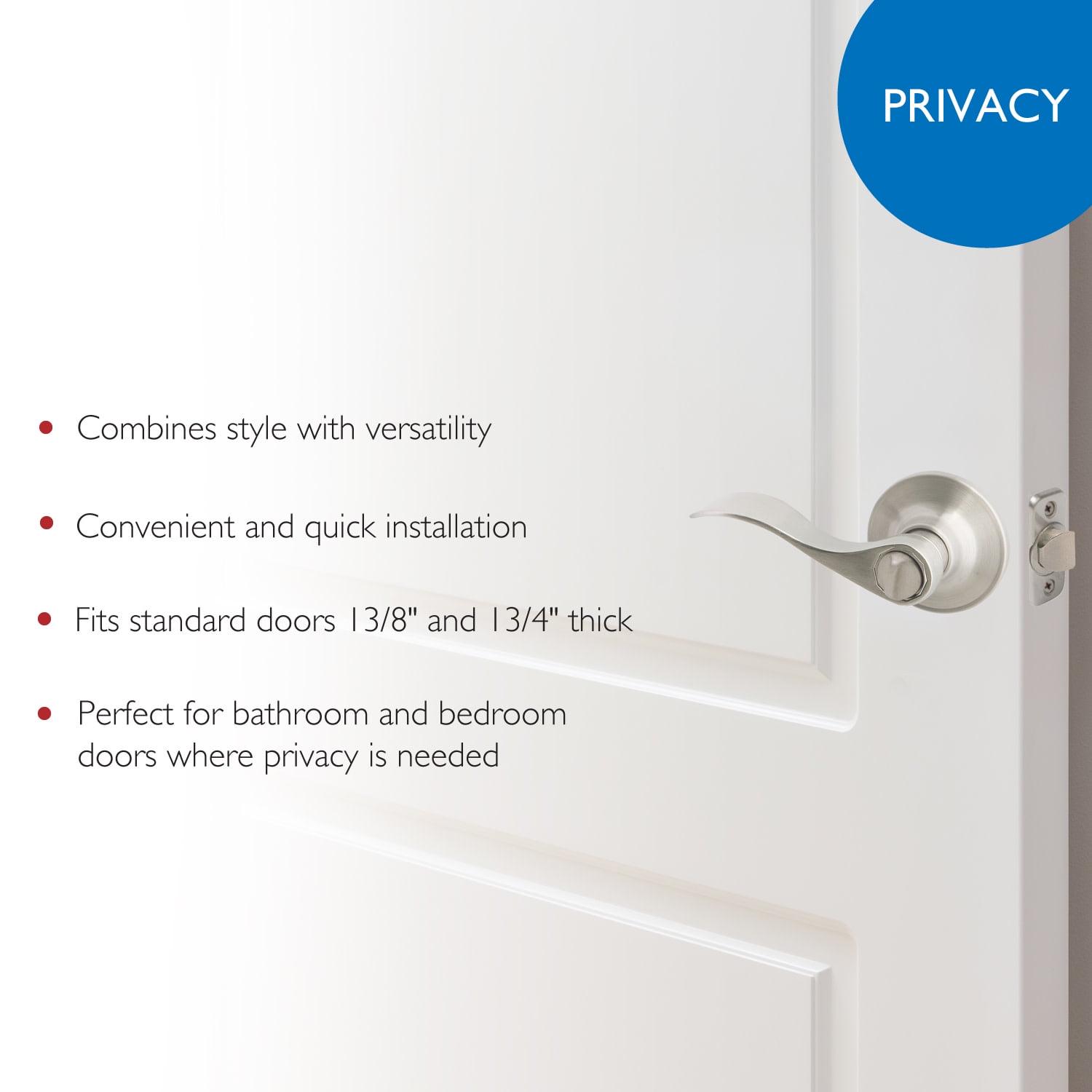 Design House Springdale 8-Pack Universal Interior Bed/Bath Privacy Door Handle, Satin Nickel - Image 5