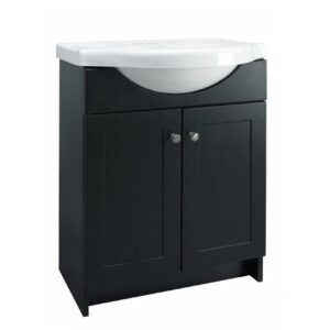Design House 25 in. Euro Style Vanity in Espresso with Cultured Marble Belly Bowl Vanity Top in White