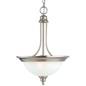 Design House Bristol Traditional 2-Light Indoor Dimmable Pendant Light, Satin Nickel