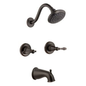 Design House Oakmont 2 Handle Oil Rubbed Bronze Bath and Shower Trim with Valve