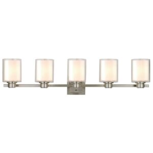 Design House Oslo Modern 5-Light Dimmable LED Vanity Light, Satin Nickel
