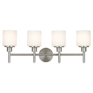 Design House Aubrey 4-Light Transitional Indoor Dimmable Bath Vanity Light, Satin Nickel