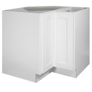 Design House Brookings 36" x 34.5" Solid Wood Ready to Assemble Lazy Susan Kitchen Cabinet, Sherwin Williams® White