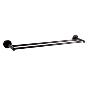 Design House Kelton Wall Mounted 24" Double Towel Bar, Matte Black