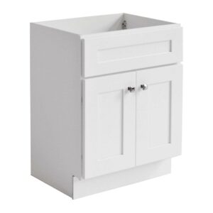 Design House Brookings 30" Ready to Assemble Solid Wood Bathroom Vanity, Sherwin Williams® White