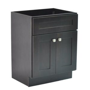 Design House Brookings 24" x 18" Ready to Assemble Solid Wood 2-Door Bath Vanity Cabinet, Espresso