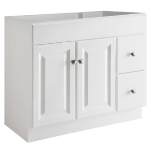 Design House Wyndham 36" Solid Wood Ready to Assemble 2-Door and 2-Drawer Bathroom Vanity Cabinet, White