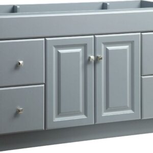 Design House 597286 Wyndham 48 Inch Unassembled 2-Door 4-Drawer Vanity without Top, Gray