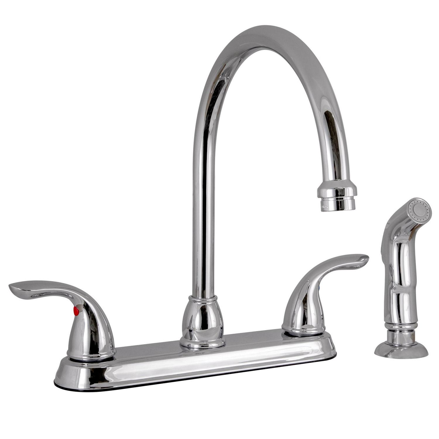 Design House Ashland 2-Handle Standard Kitchen Faucet with Side Sprayer in Polished Chrome