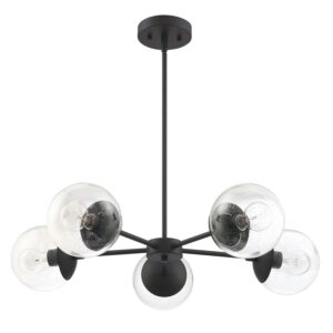 Design House Gracelyn Modern Indoor 5-Light Globe Chandelier, Matte Black
