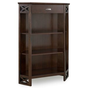 Design House Mantel Height Corner Bookcase in Chocolate Oak