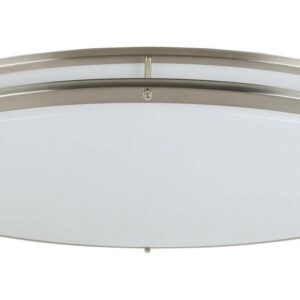 Design House Owens 32" Integrated LED Modern Dimmable 1 Light Brushed Nickel Flush Mount Ceiling Light with White Frosted Shade