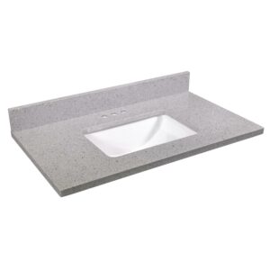 Design House Quartz Single Bowl Vanity Top 37x22, Flint
