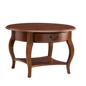 Design House Round Coffee Table in Brown Cherry
