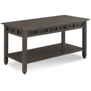 Design House Rustic Slate Coffee Table in Smoke Gray Oak and Black