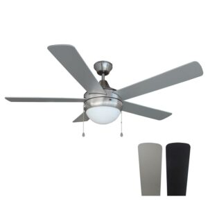 Design House Sadie LED Indoor Ceiling Fan in Brushed Nickel 52-inches