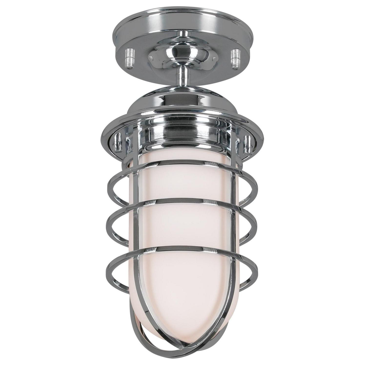 Seaton Classic Industrial 5.38 in. 1-Light Polished Chrome Semi-Flush Mount Indoor Ceiling Light - Image 6