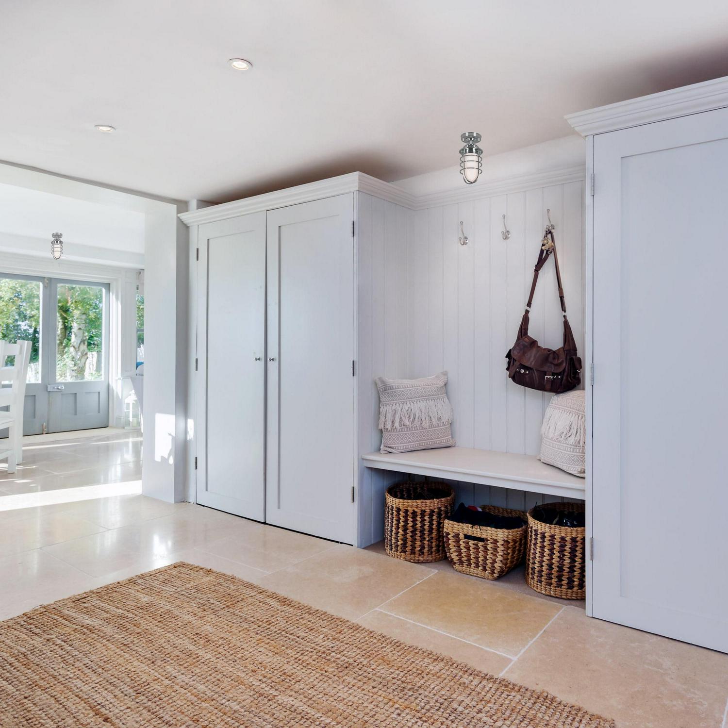 Seaton Classic Industrial 5.38 in. 1-Light Polished Chrome Semi-Flush Mount Indoor Ceiling Light - Image 3