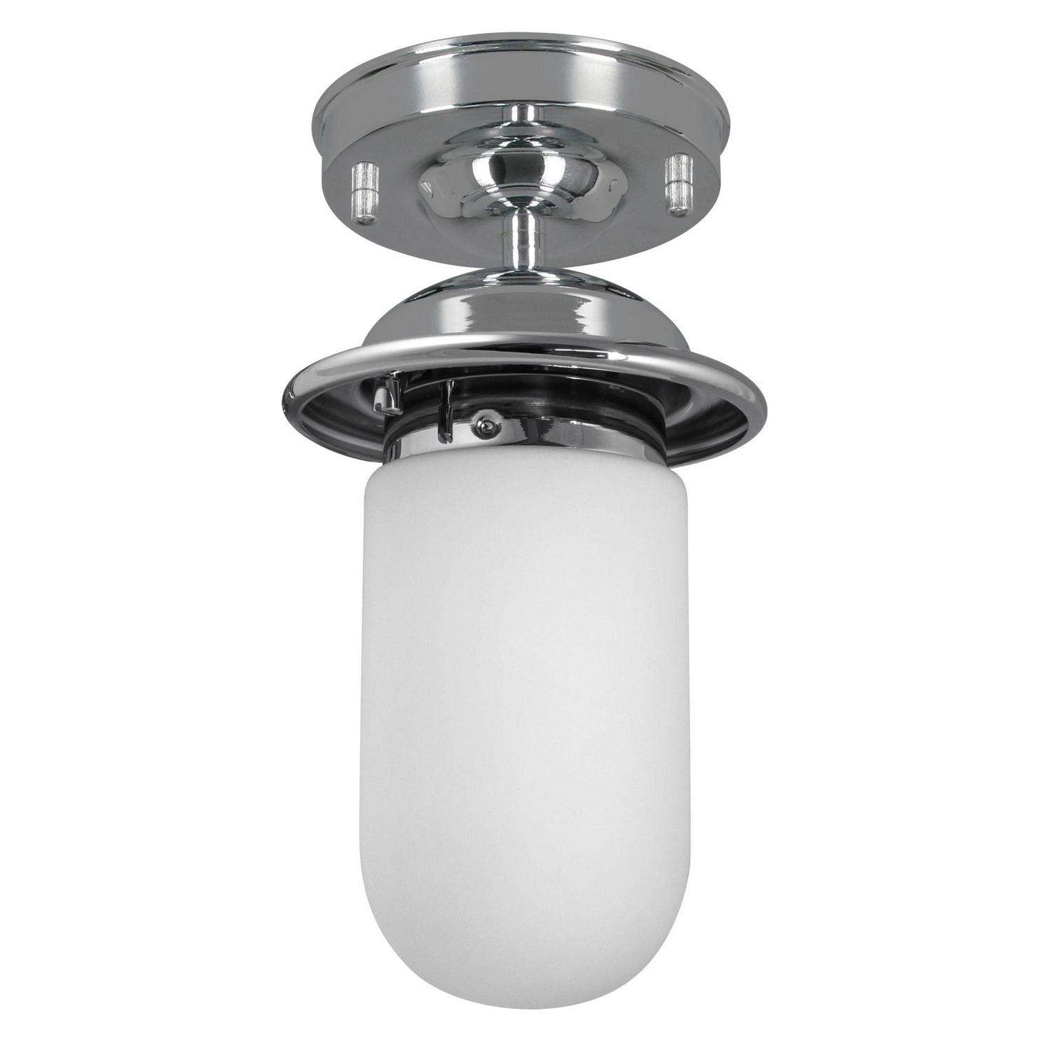 Seaton Classic Industrial 5.38 in. 1-Light Polished Chrome Semi-Flush Mount Indoor Ceiling Light - Image 7
