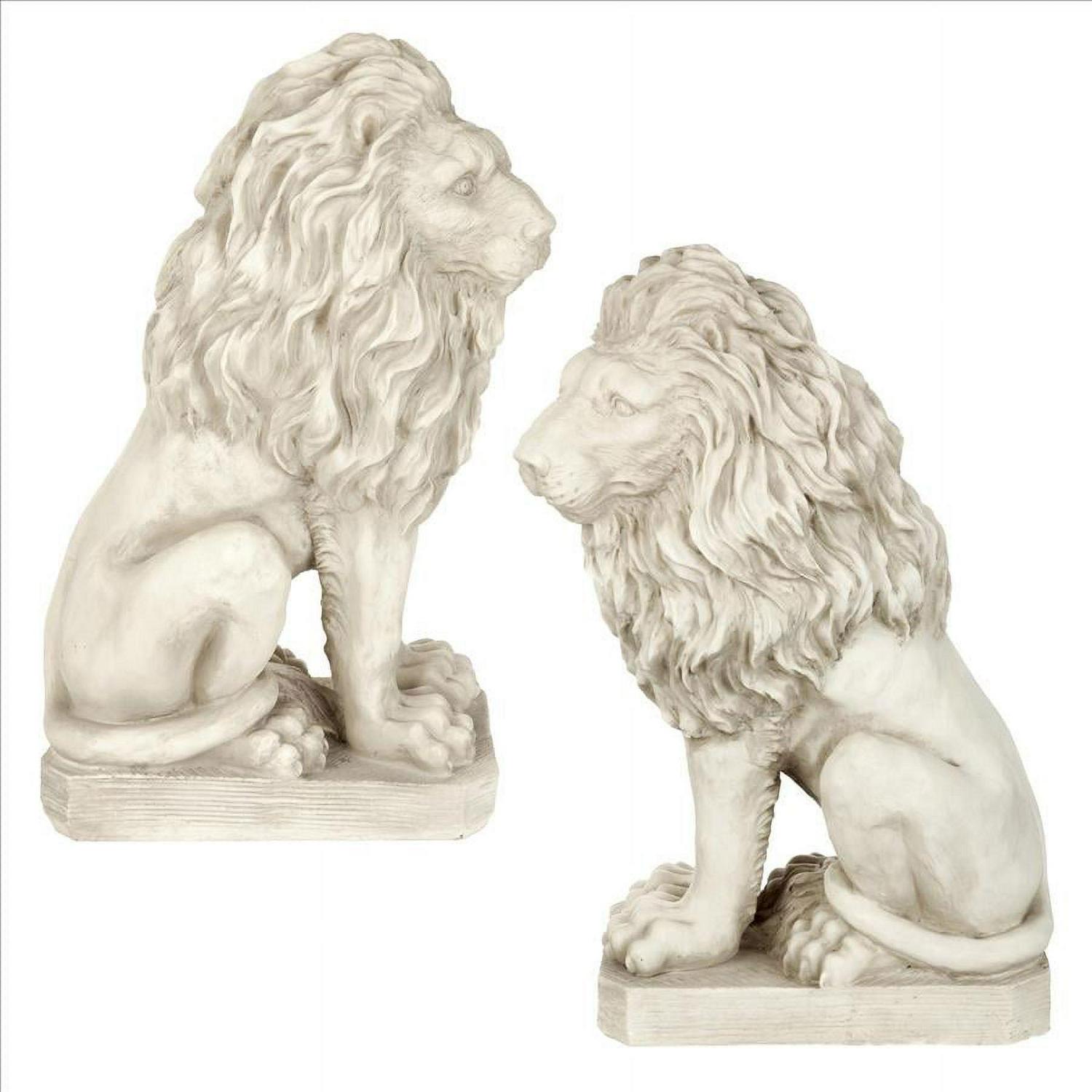 Design Toscano Mansfield Manor Lion Sentinel Statue: Set of Left and Right - Image 4