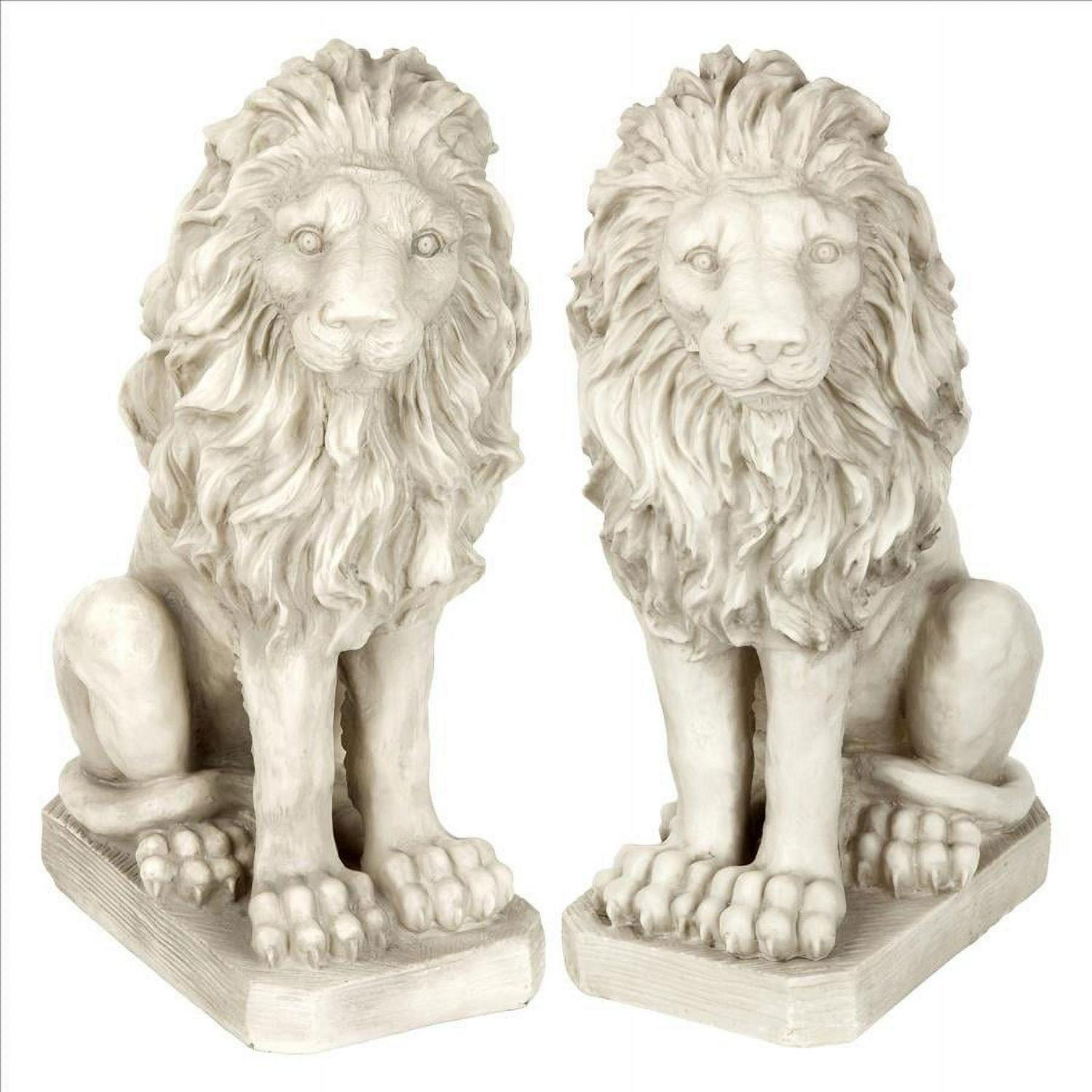 Design Toscano Mansfield Manor Lion Sentinel Statue: Set of Left and Right - Image 3