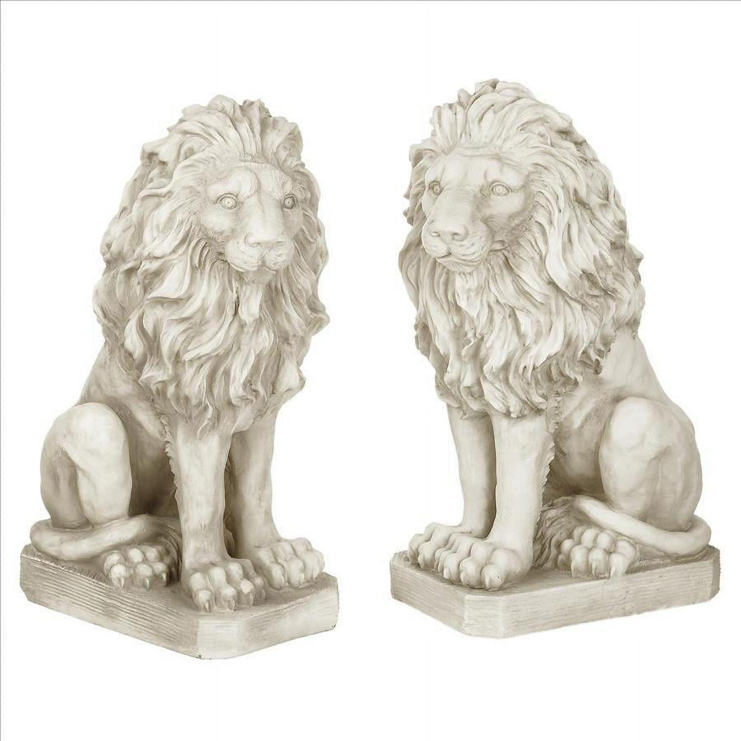 Design Toscano Mansfield Manor Lion Sentinel Statue: Set of Left and Right - Image 2