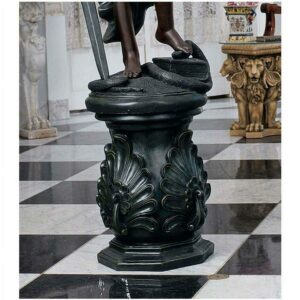 Design Toscano Classic Peacock Statuary Pedestal: Green Bronze